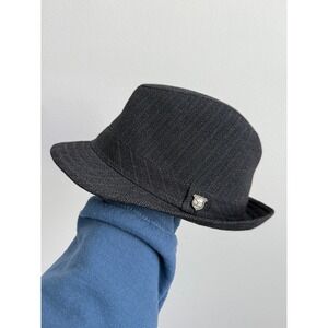 Peter Grimm Fedora Hat L/XL Charcoal Grey Textured Pinched Crown Classic Style